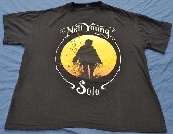 Rare 1992 Neil Young Solo Tour Shirt Size L Peace… - image 2