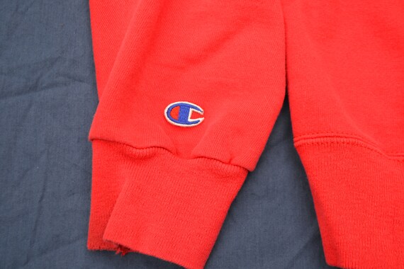 Buy 90's Champion Classic Red Long Sleeve Sweatshirt T-shirt Size