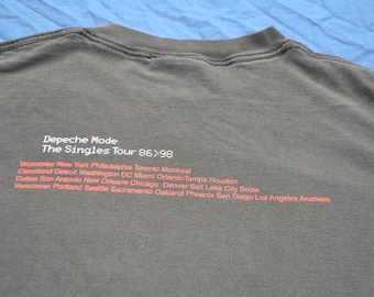 1998 Depeche Mode 101 The Singles Tour Shirt Size L Synth Pop Electronic NIN Rock 80's T-Shirt Tee