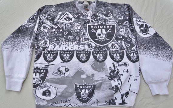 Rare Los Angeles Raiders All Over Print Sweatshir… - image 1