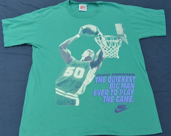 90's Nike David Robinson San Antonio Spurs Shirt T-Shirt Size S / XS NBA Basketball Vintage Football Space Jam Baseball Grey Tag