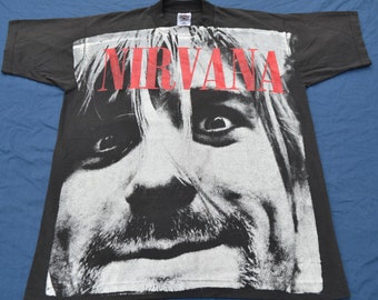 Rare 90's Nirvana Shirt Size L T-Shirt Kurt Cobain Rock Tee Mudhoney  Melvins Nevermind Grunge Sub Pop MTV Bootleg Lot Shirt Single Stitch