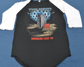 1982 The Who American Tour Shirt Jersey T-Shirt Vintage Rock Tee Size M The Doors Rolling Stones Hendrix Led Zeppelin