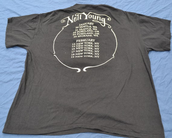 Rare 1992 Neil Young Solo Tour Shirt Size L Peace… - image 5