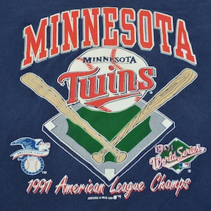 1991 Minnesota Twins American League Champions T-Shirt MLB Size Large World Series Tee Shirt Baseball