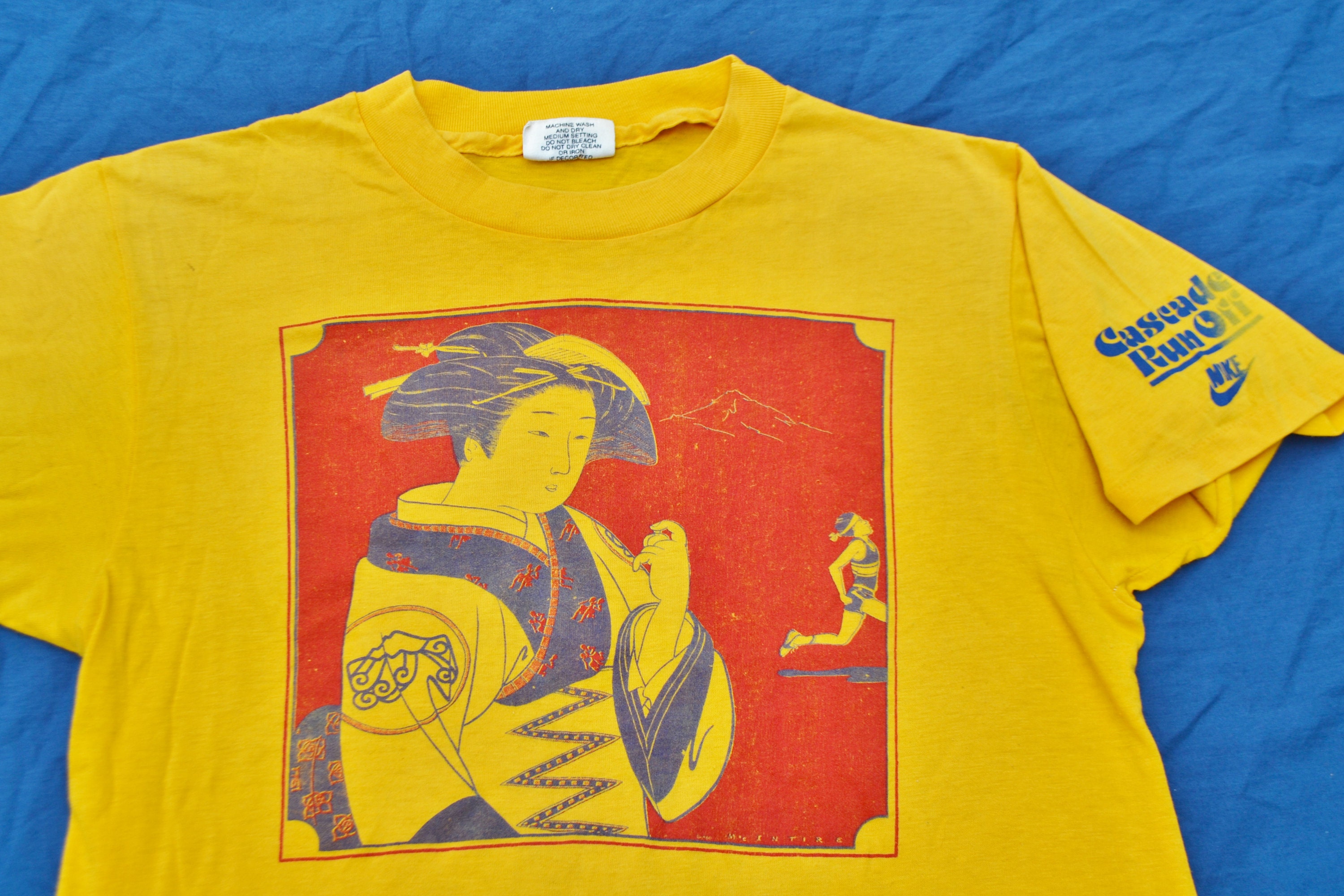 Rare 1980 Nike Geisha Cascade Run Off Race T-Shirt Size M/S Rare 1980 Nike Geisha Cascade Run Off Race T-Shirt Size M/S