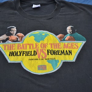 1991 Holyfield Vs Coleman Battle Of The Ages 90&#39;s Size XL T-Shirt Weight Lifter Body Builder Boxing UFC Fighting Fight