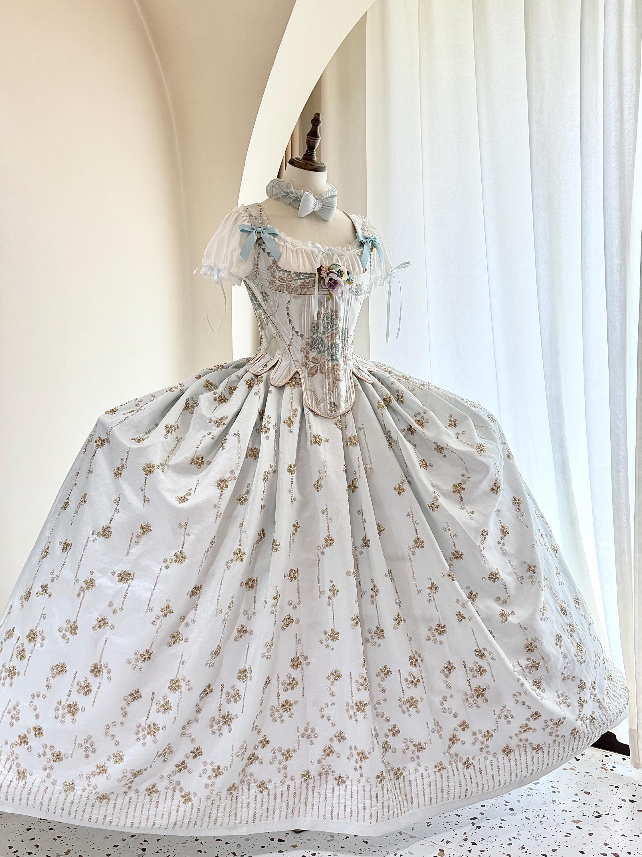 Modern Rococo Corset Rococo Floral Corset Bodice, 18th Century Inspired Stays Top, Marie ...