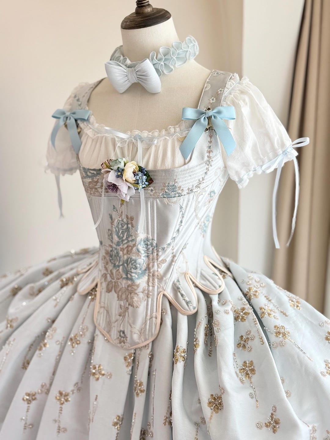 Modern Rococo Corset Rococo Floral Corset Bodice, 18th Century Inspired Stays Top, Marie ...