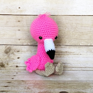 Crochet Flamingo Toy Amigurumi Flamingo Crochet Stuffed Pink Flamingo Plush Doll Amigurumi Bird Amigurumi Tropical Bird Toy Stuffed Flamingo