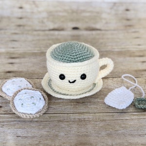 Crochet Tea Cup Set: Amigurumi Play Food with Cookies