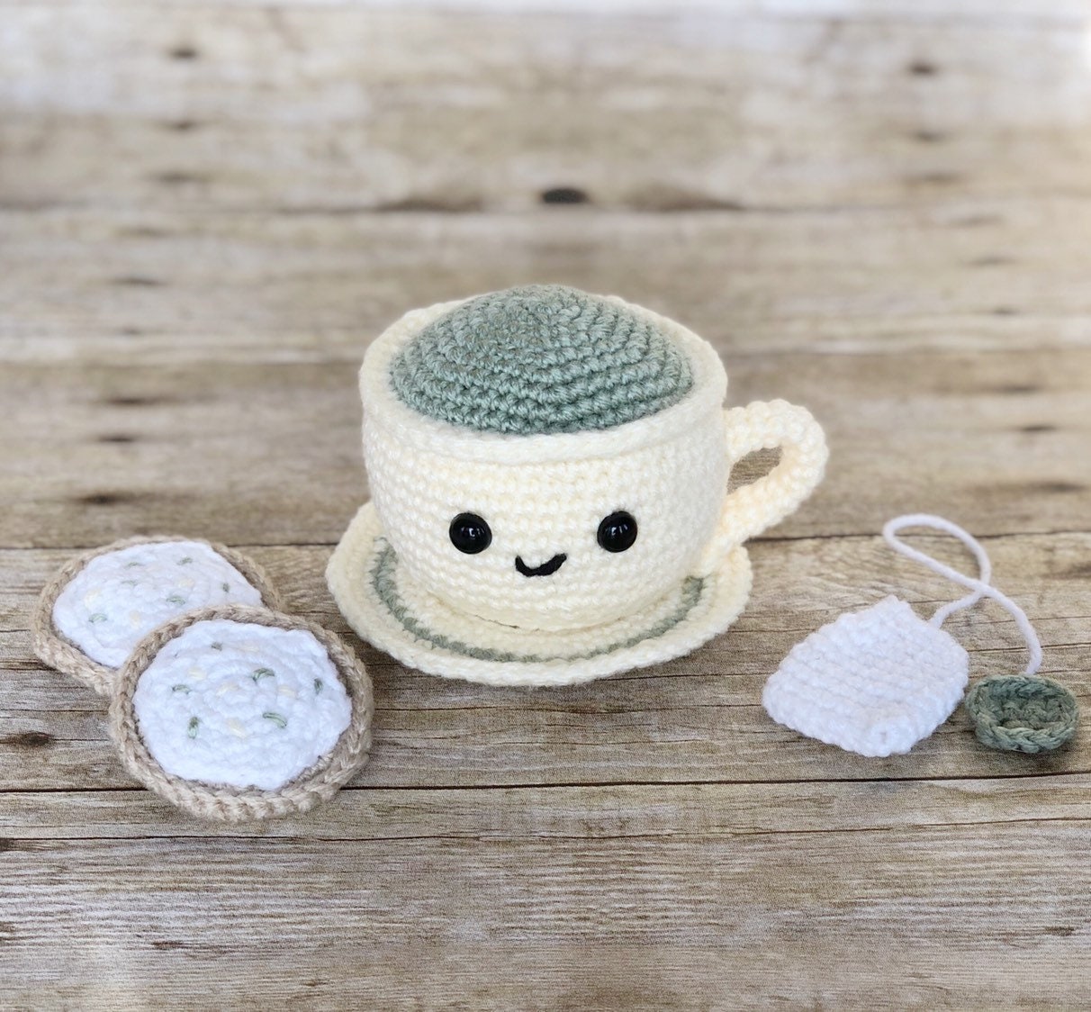 Crochet Tea Cup and Saucer-amigurumi Tea Cup-crochet Cookies