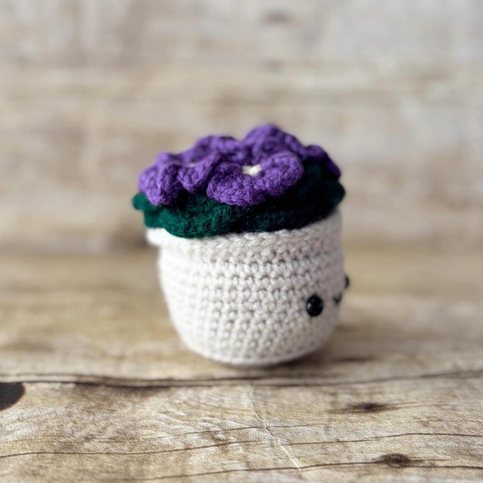 Crochet African Violet Plant: Handmade Yarn Desk Decor - Etsy