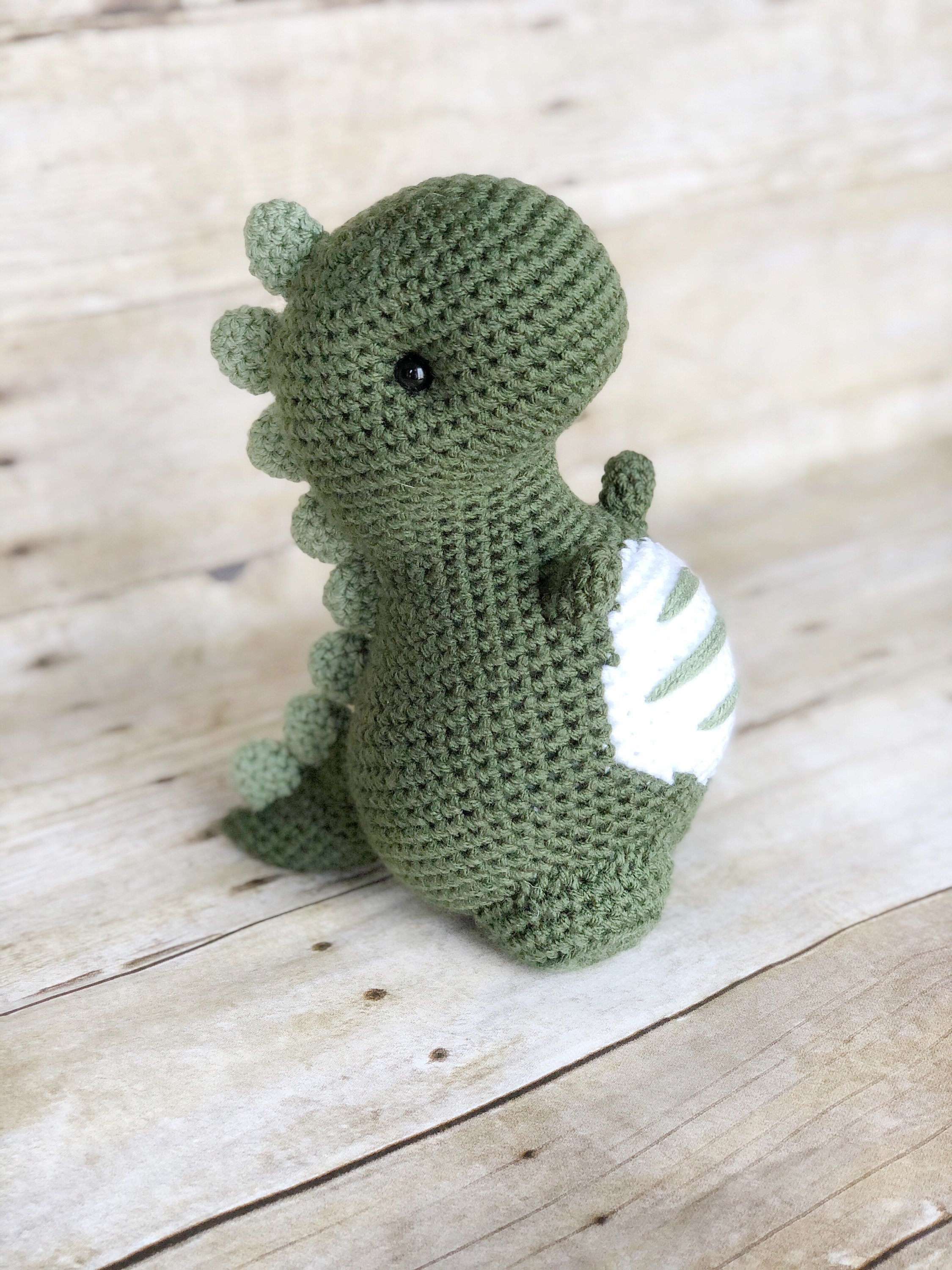 Poupée Dinosaure Au Crochet – Animal émotionnel En Laine Avec Carte Inspirante – Cadeau Soutien Pour Ami Ou Famille - 3