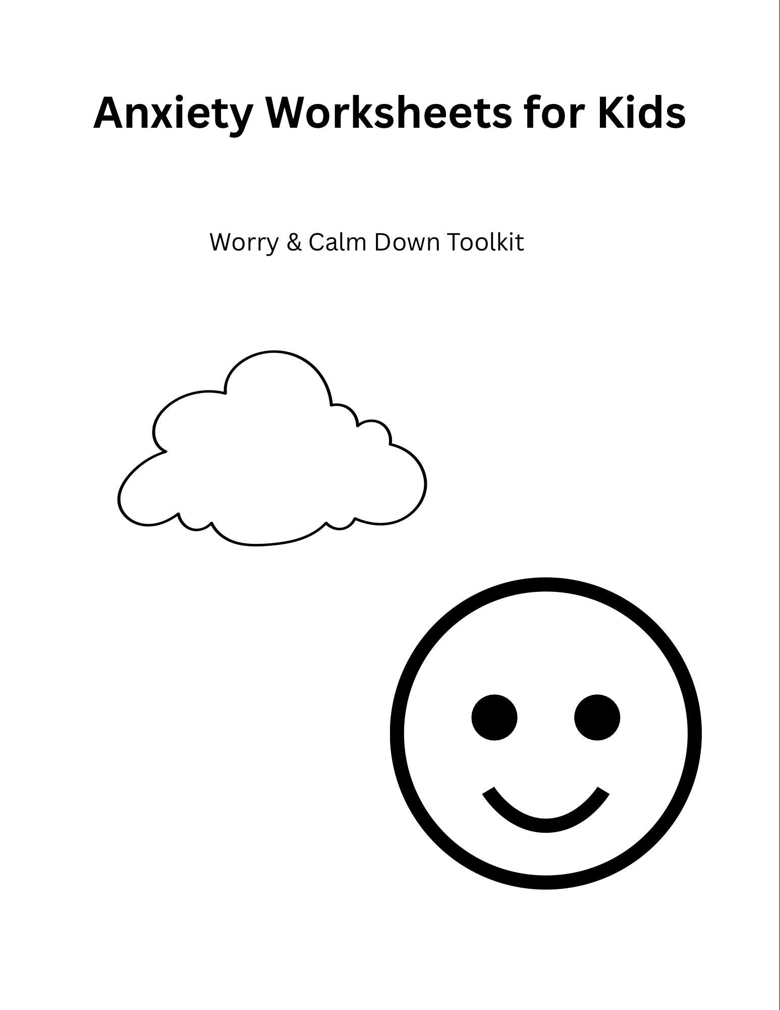 Anxiety Worksheets for Kids | Worry Workbook | CBT Printable | Therapy ...