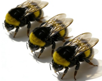 Esemplari di vera regina di bombo di grandi dimensioni / Set di 3 / Artigianato e studio