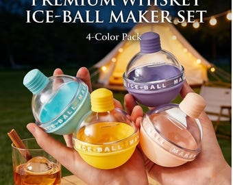 Molde para bolas de hielo con forma de bombilla / Molde de silicona grande de 6 cm para whisky y cócteles / Fácil de desmoldar / Colores de macarons de verano