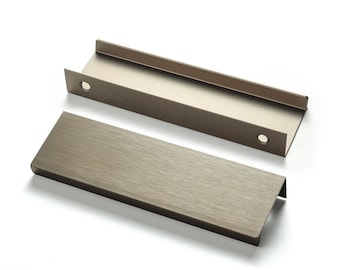 Brushed bronze Hardware,Profile Trim Edge Pulls,Invisible Curved Drawer Door Cupboard Cabinet