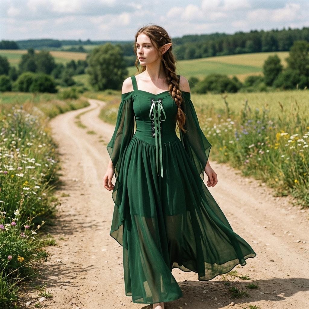 Green Witch Dress - Etsy UK