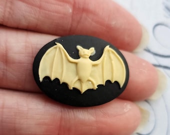 Bat Unset Cameo Cabochon 25x18mm - 6 PIECES - Vampire Gothic Victorian