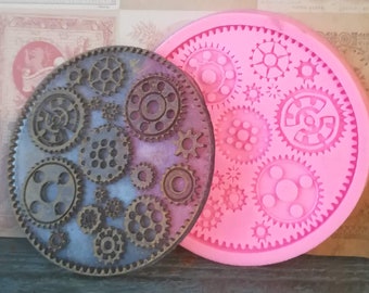 1 Large steampunk Gears Mold  Food safe Chocolate Mold Soap Mold Silicone Mold Steampunk gears Cogs