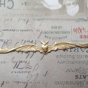 Raw Brass Bat Stamping Jewelry making Scrapbook Vampire Dracula Long Bat
