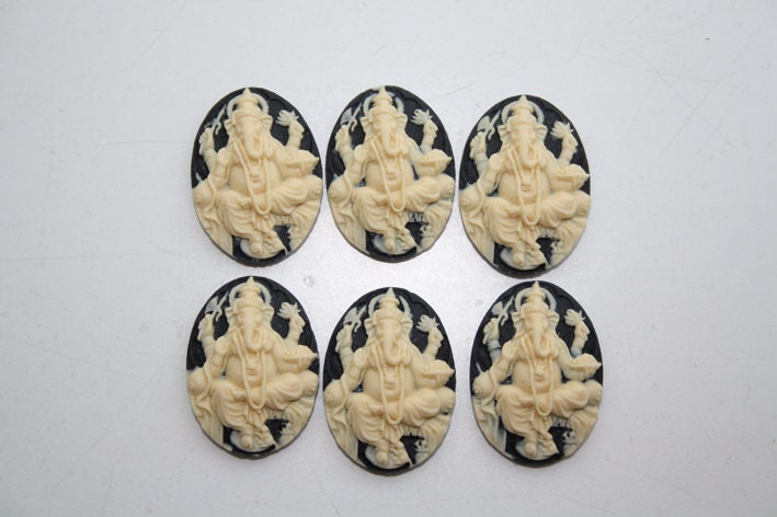 Ganesh Unset Cameo Cabochon 25x18mm - 6 PIECES