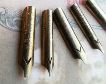 VINTAGE DIP PEN Fountain pen pen nibs Bronze Antique 10 pieces!