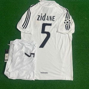 Camiseta retro de fútbol de la Liga de Campeones del Real Madrid de Zinedine Zidane 2001-2002, número 5