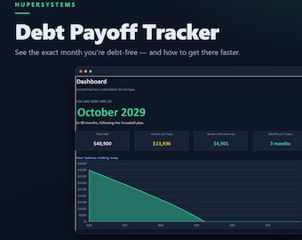 Debt Payoff Tracker for Excel and Google Sheets, Debt Snowball and Avalanche Calculator, Debt-Free Date, Loan Payoff Planner