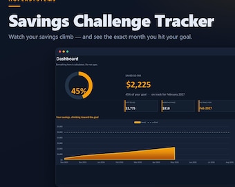 Savings Challenge Tracker Excel & Google Sheets, Savings Goal Tracker, Money Saving Challenge Planner, Sinking Funds
