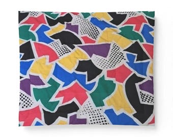 Abstract Retro 90s Pattern Cotton Comforter | Geometric Modern Bedding