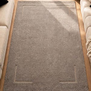 Hand Tufted Wool Rug, Taupe Beige Area Rug, Minimalist Handmade Carpet