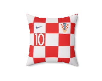 Modric Croatia National Football Team Jersey Pillow | 14" x 14"