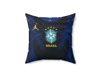 Brazil National Football Team Jersey Pillow 14" x 14" World Cup Away Jersey