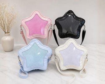 Star Ita Bag, Ita Crossbody Bag, Pin Display Bag, Cute Pin Bag, Kawaii Crossbody Purse, Anime Pin Display Bag Gift