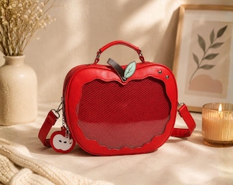 Apple Ita Bag, Ita Crossbody Bag, Pin Display Bag, Kawaii Shoulder Bag, Anime Pin Bag, Cute Crossbody Purse Gift