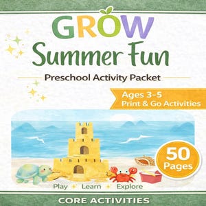 Summer Preschool Activity Packet | Beach Theme Learning Binder (Digital Download)