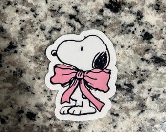 pink bow beagle sticker | waterproof | handmade | buy 3 get 1 free