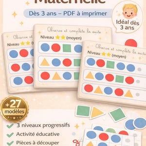 Logic Sequences for Preschoolers Ages 3+ | Printable PDF | Educational Game for Children | Independent Activity | Preschool Algorithms | Montessori