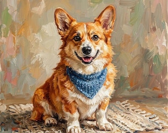 Custom Hand-painted Pet Portrait Oil Painting on Canvas Personalized Commission Loss Memorial Gift from Photo Dog Painting Birthday Gifts