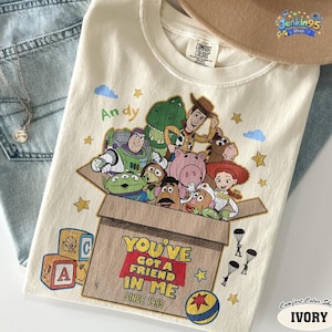 Comfort Colors Disneyland Toy Story 1995 Shirt, Retro Woody Buzz Rex Jessie Tee, Disneyland Family Vacation You've Got A Friend In Me Gift image 1