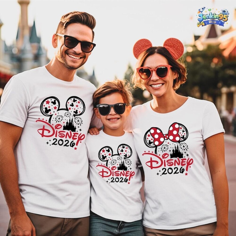 Chemises personnalisées Disneyland Mickey Mouse 2026, chemises voyage Disneyland, chemise assortie famille Disneyland, t-shirt vacances Disneyland image 1