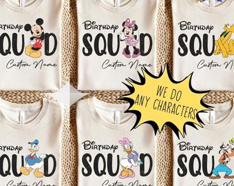 Retro Disneyland All Character Birthday Shirt, Disneyland Birthday Squad Shirt, Birthday Girl Birthday Boy Shirt, Magic Kingdom Birthday Tee