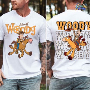 Camiseta de Woody el Sheriff de Toy Story de Disneyland, Camiseta de Personajes de Toy Story, Camiseta para Viaje a Disneyland, Camiseta de Toy Story, Camiseta de Woody del Oeste, Camiseta de Pixar imagen 3