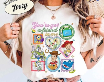 Comfort Colors Toy Story 5 Shirt, You've Got a Friend in Me, Disneyland Family Trip Tee, Retro Character Postage Stamp, Gift for Her