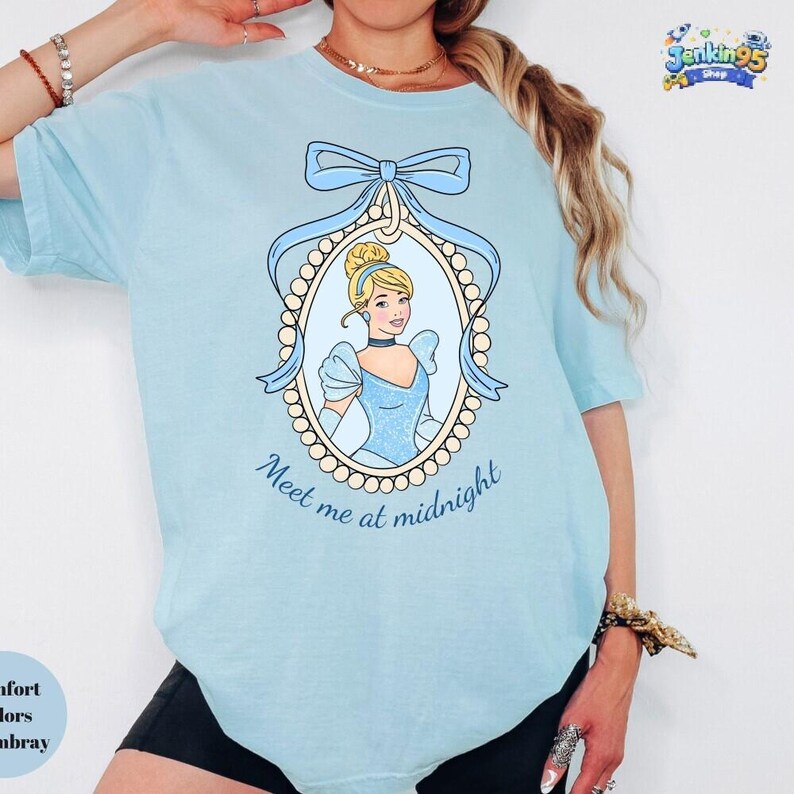 Vintage Disneyland Princess Shirt, Cinderella Snow White Ariel Belle Rapunzel Jasmine Anna Tee, Girl Disneytrip Tee, Princess Castle Sketch image 6