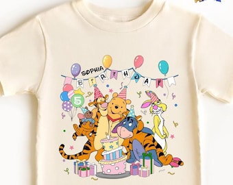 Winnie the Pooh Birthday Shirt, Disneyland Bear Tee, Eeyore 2nd Birthday Sweatshirt, Piglet First Birthday Party Tee, Tigger Boys Gift