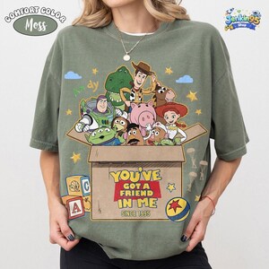 Comfort Colors Disneyland Toy Story 1995 Shirt, Retro Woody Buzz Rex Jessie Tee, Disneyland Family Vacation You've Got A Friend In Me Gift image 4