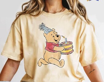 Retro Pooh Birthday Shirt, Birthday Pooh Gift Shirt, Birthday Party Shirt, Disneyland Birthday Shirt, Baby Pooh Shirt, Classic Pooh Shirt
